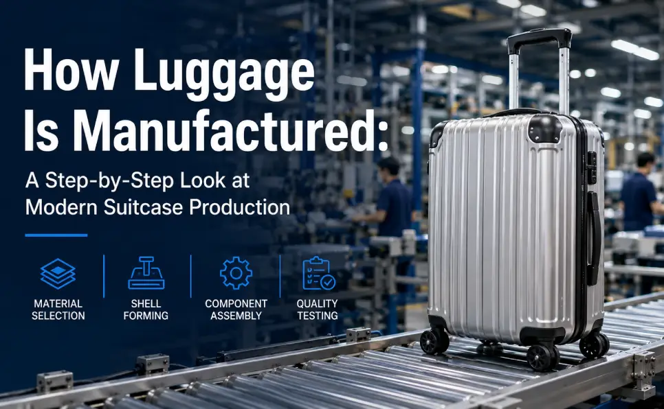 Article Cover, How Luggage Is Manufactured: A Step-by-Step Look at Modern Suitcase Production