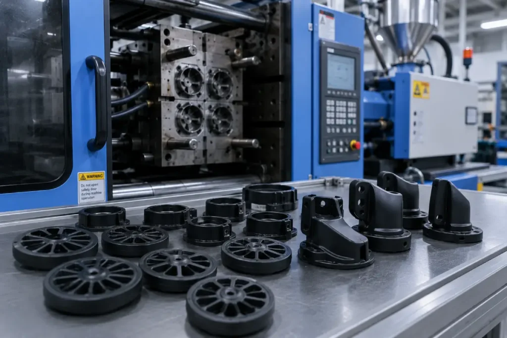 luggage wheel injection molding process
